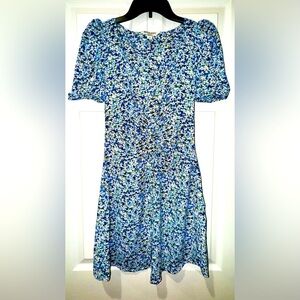 Brave Soul Blue/White ditsy Ginny Floral Button Dress Size XS EUC